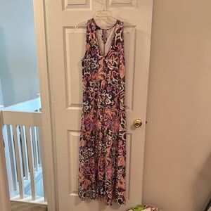 Floral Sleeveless Maxi Dress - Multicolor